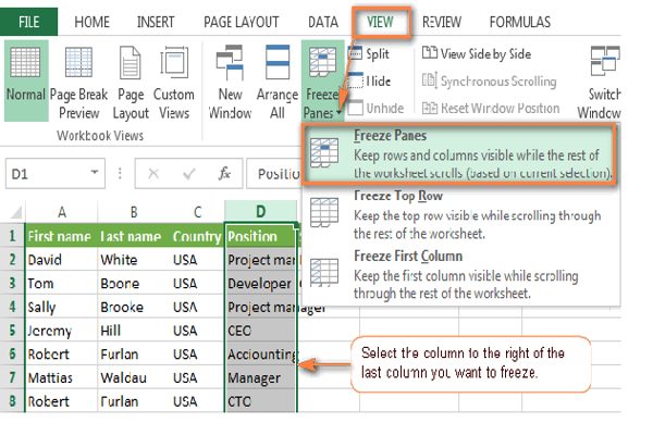 Cách cố định ô trong Excel